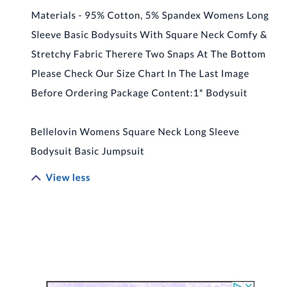 Bellelovin square beck bodysuit.‎ NWOT. Retail 45.25 - Picture 2 of 4